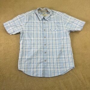 Quiksilver Edition Mens Large Plaid‎ Short Sleeve Button Up Shirt Custom Fit